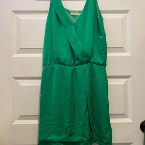Chic Asymmetrical Green Dress